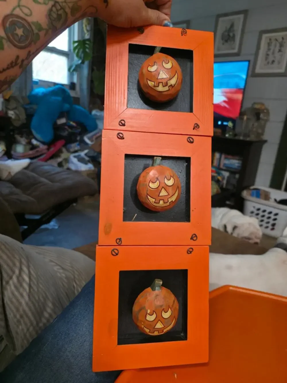 Y2K 2002 Target Kooky Spooky Bobble Pumpkin Shadow Box Halloween Sign
